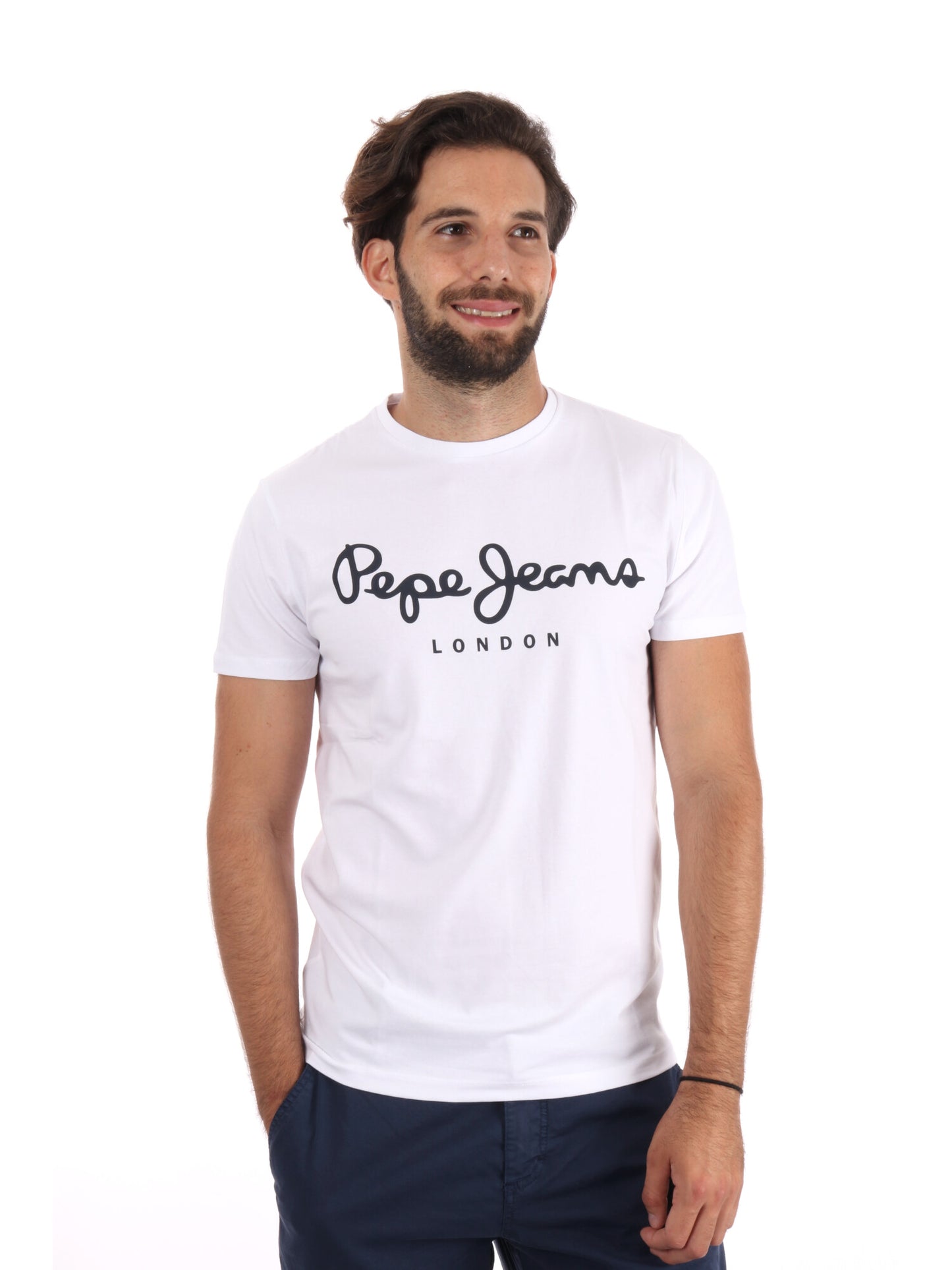 T-SHIRT SLIM FIT CON LOGO PEPE JEANS DA UOMO BIANCO