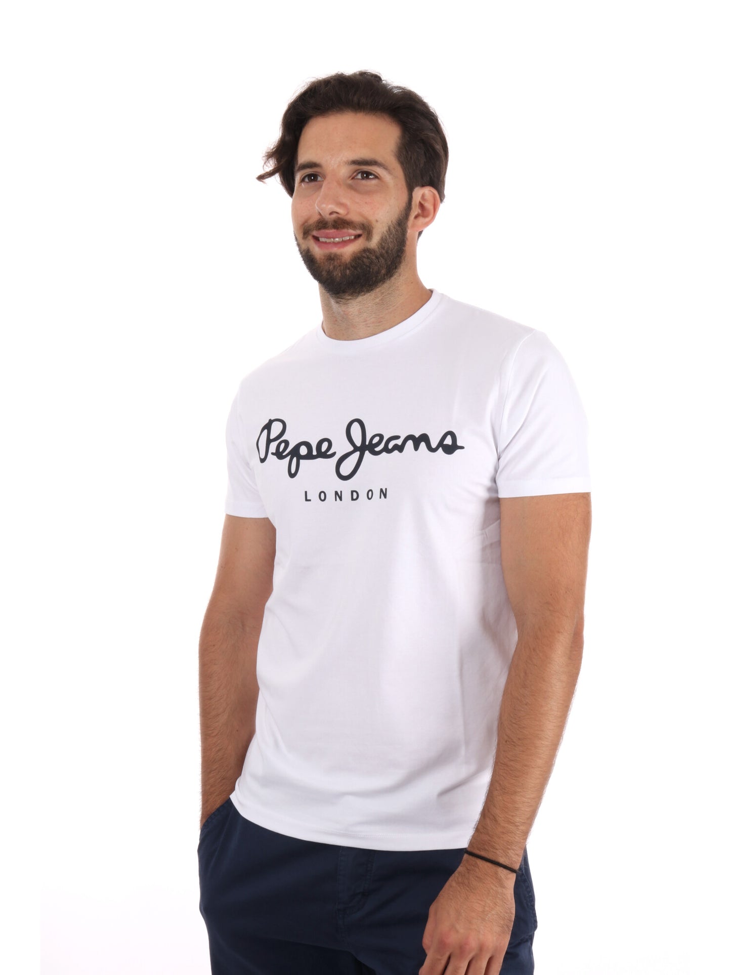 T-SHIRT SLIM FIT CON LOGO PEPE JEANS DA UOMO BIANCO