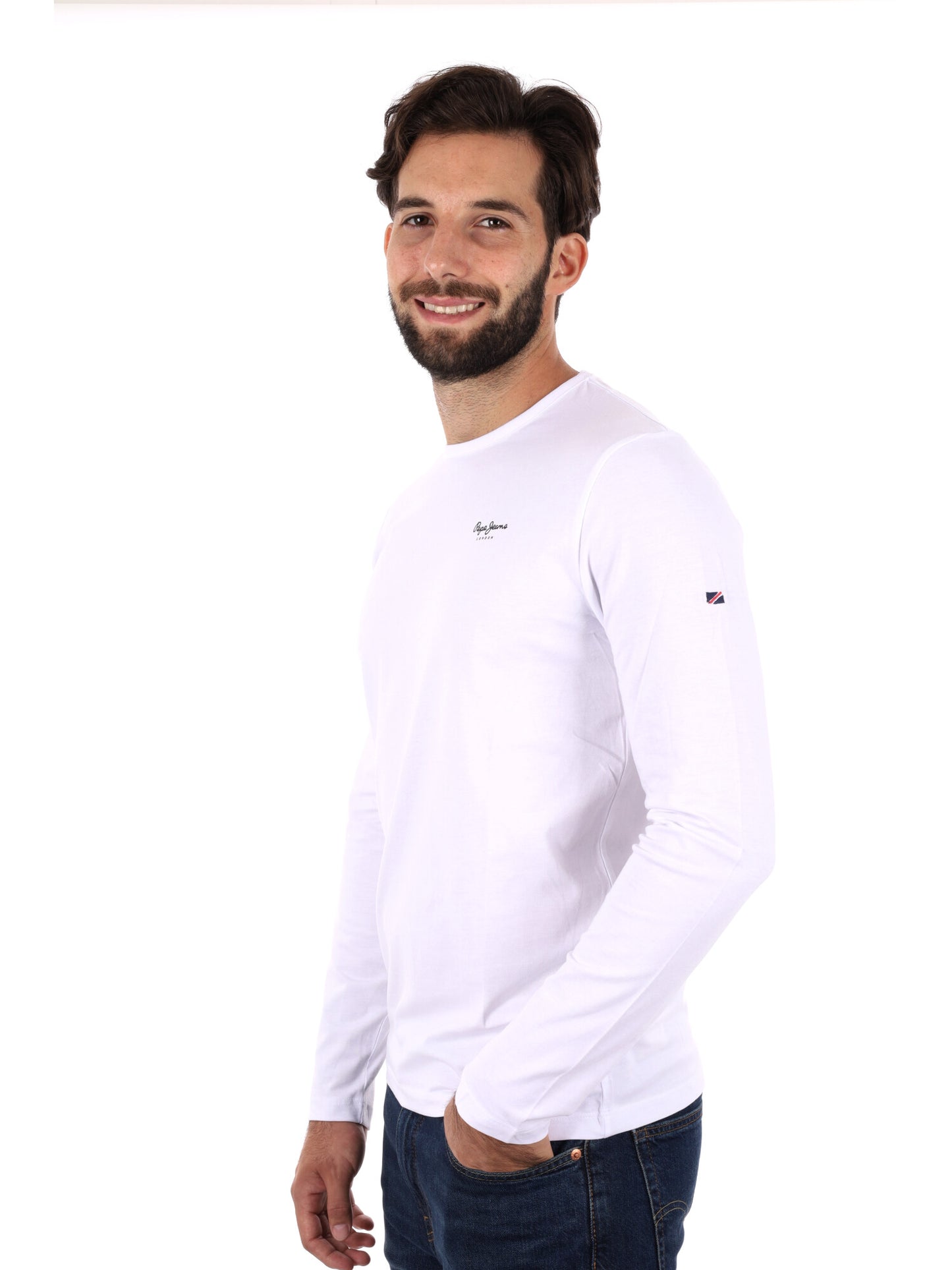 MAGLIA A MANICHE LUNGHE ORIGINAL PEPE JEANS DA UOMO BIANCO