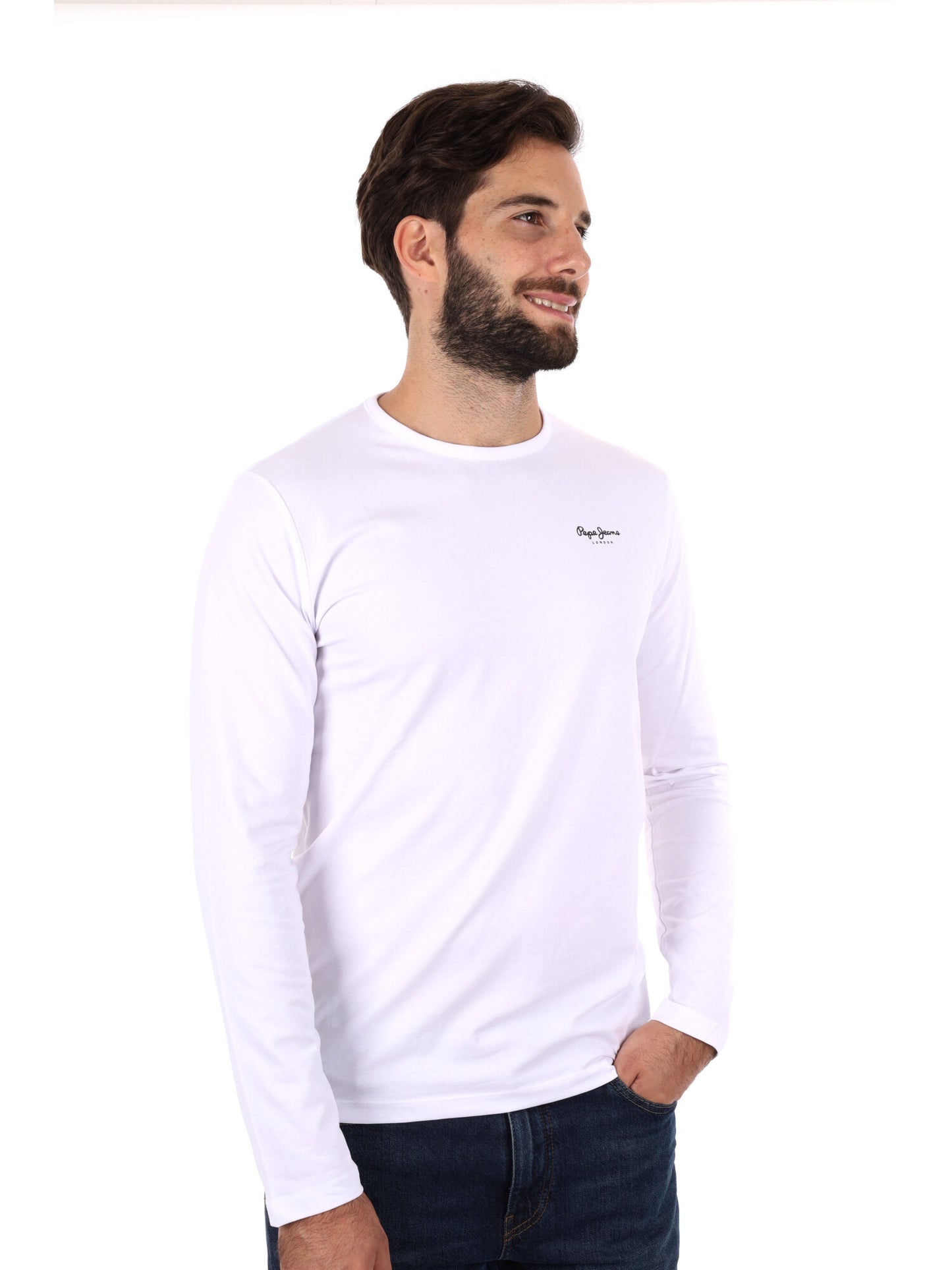 MAGLIA A MANICHE LUNGHE ORIGINAL PEPE JEANS DA UOMO BIANCO