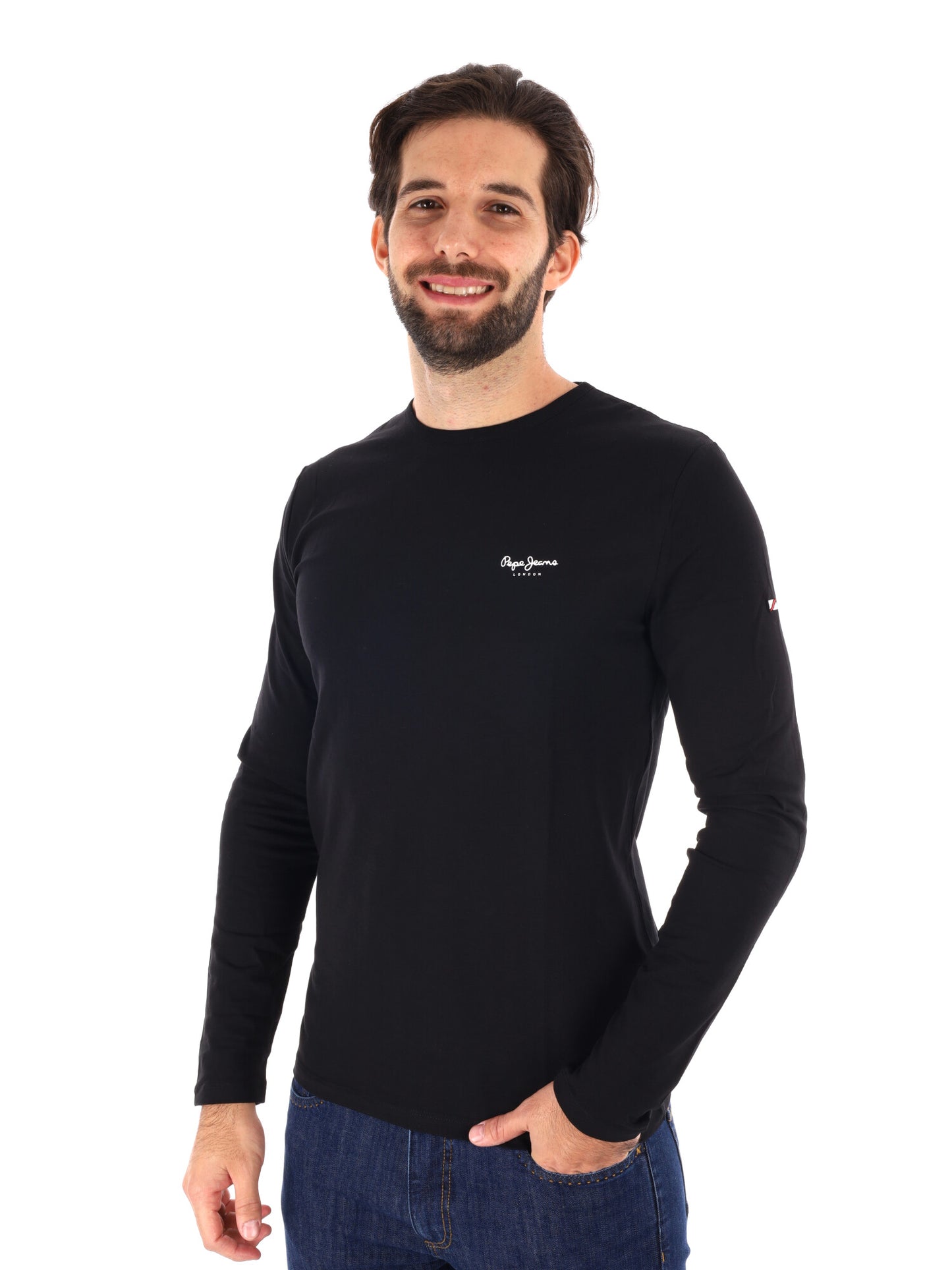 MAGLIA A MANICHE LUNGHE ORIGINAL PEPE JEANS DA UOMO NERO
