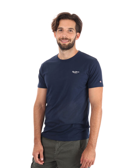 T-SHIRT SLIM FIT PEPE JEANS UOMO BLU