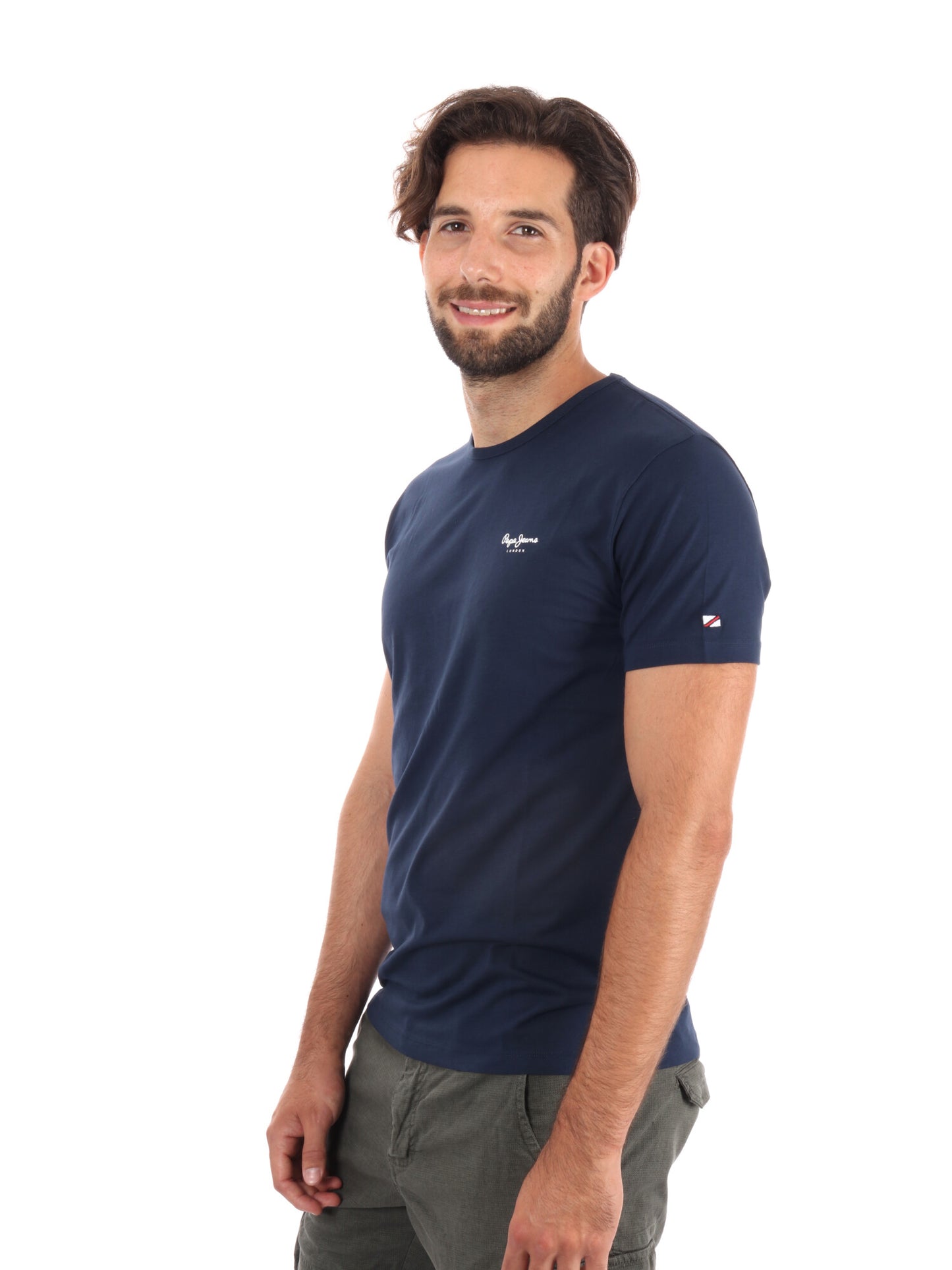 T-SHIRT SLIM FIT PEPE JEANS UOMO BLU