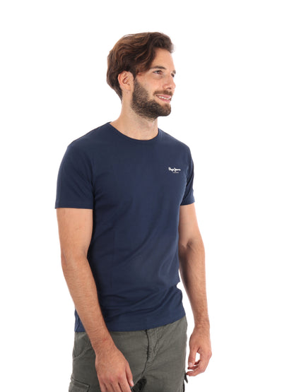 T-SHIRT SLIM FIT PEPE JEANS UOMO BLU