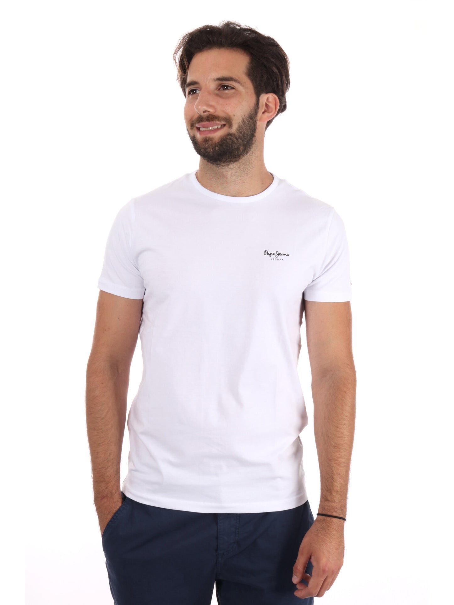 T-SHIRT SLIM FIT PEPE JEANS UOMO BIANCO