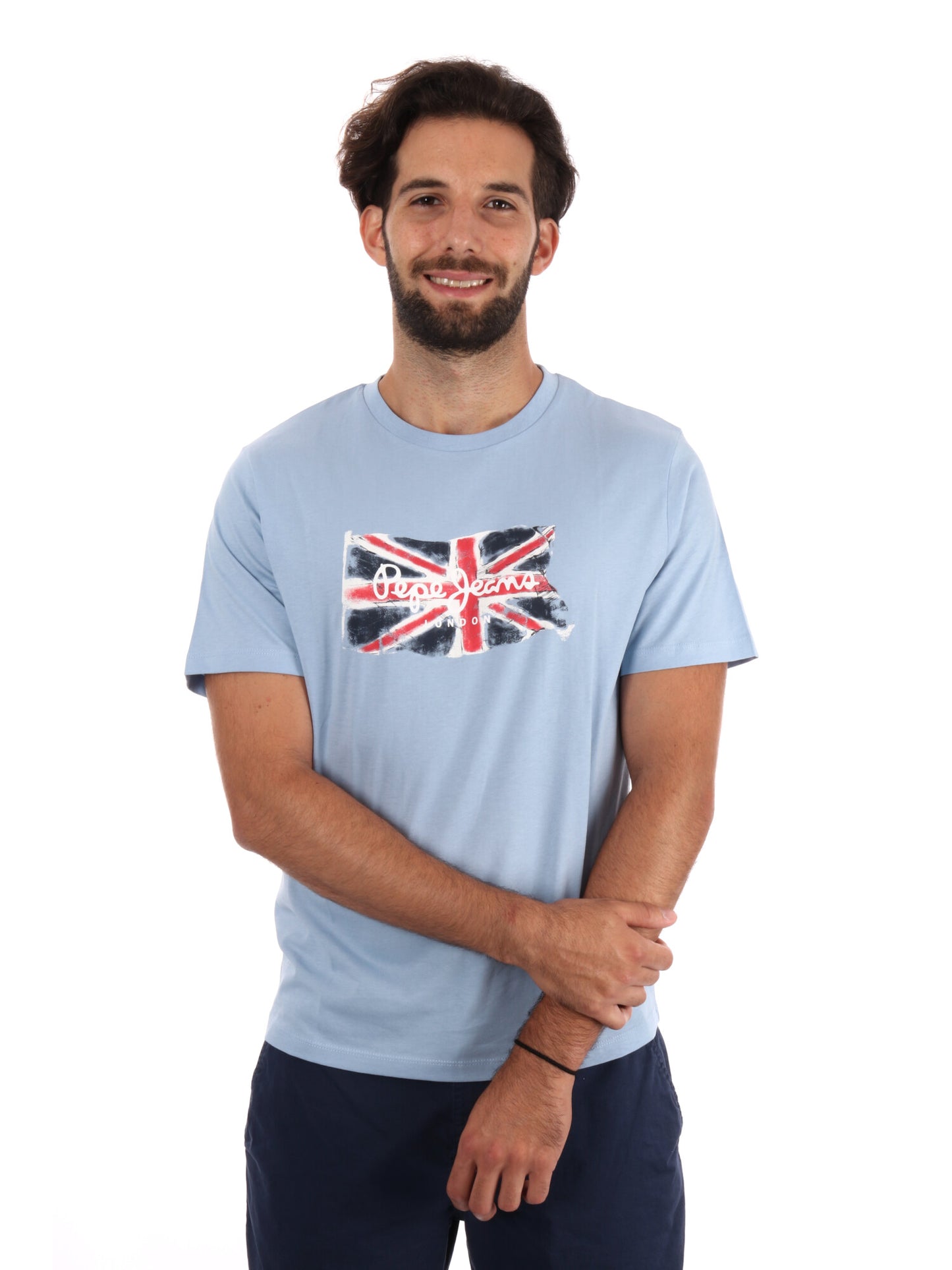 T-SHIRT REGULAR PEPE JEANS DA UOMO CELESTE