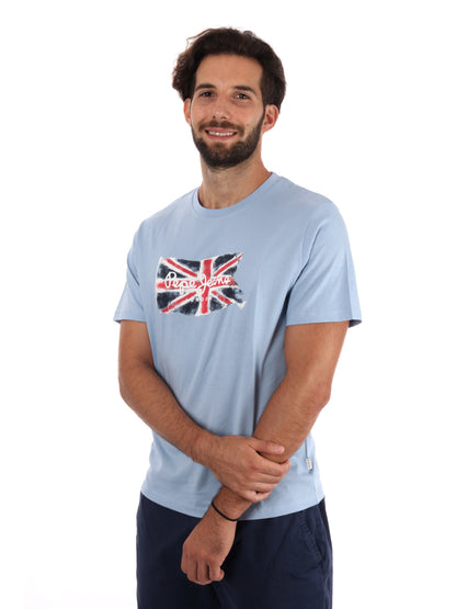 T-SHIRT REGULAR PEPE JEANS DA UOMO CELESTE