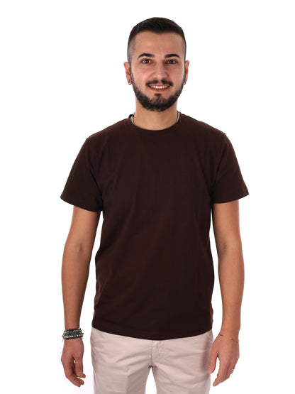 T-shirt da uomo FB Prati Moro in marrone, stile essenziale e versatile
