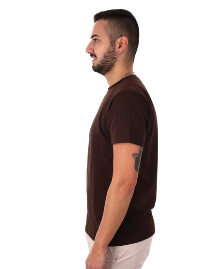 T-shirt da uomo FB Prati Moro in marrone, stile essenziale e versatile