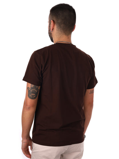 T-shirt da uomo FB Prati Moro in marrone, stile essenziale e versatile