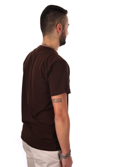 T-shirt da uomo FB Prati Moro in marrone, stile essenziale e versatile