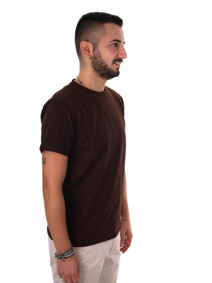 T-shirt da uomo FB Prati Moro in marrone, stile essenziale e versatile
