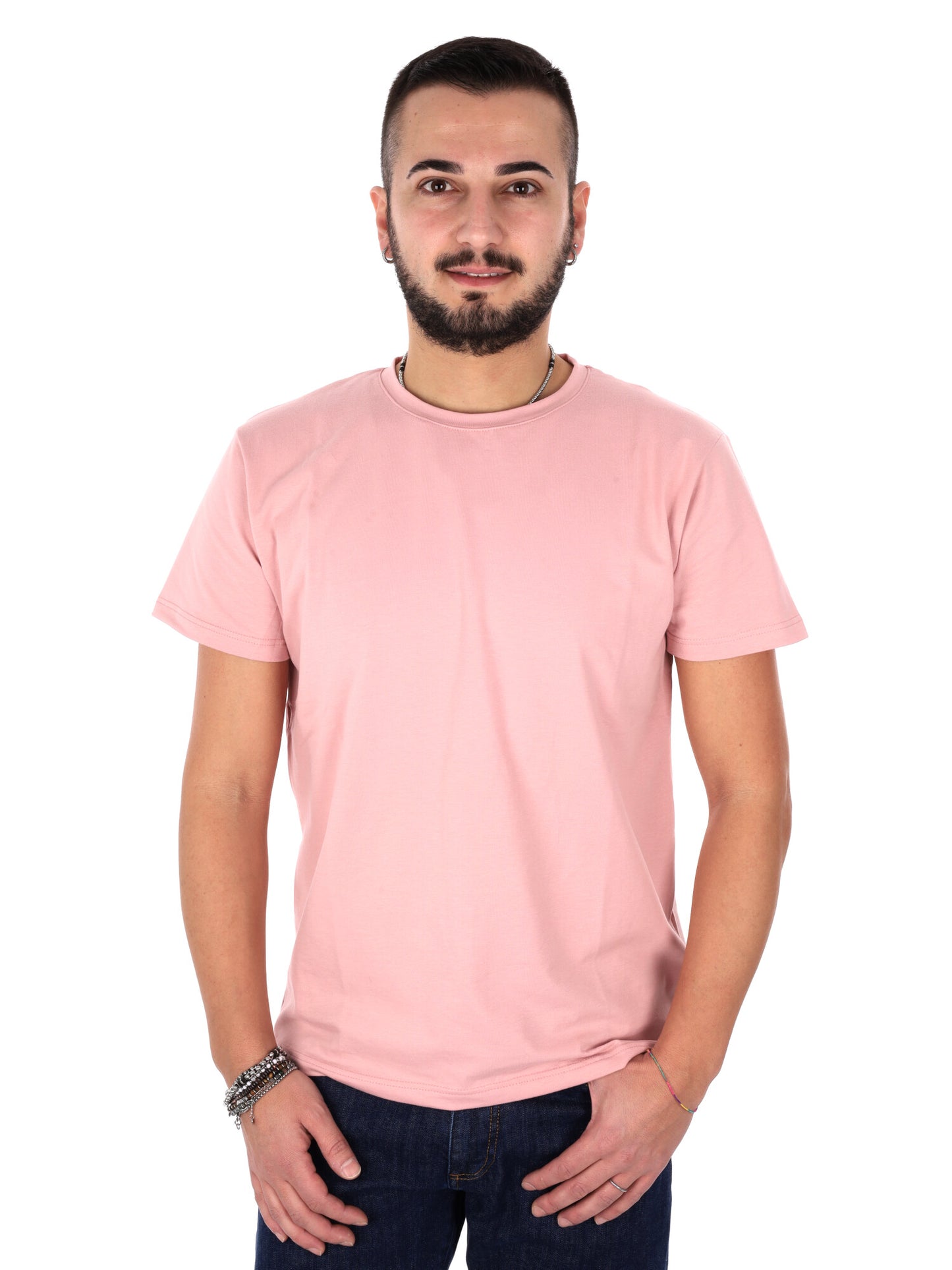 T-shirt rosa Prati da uomo, casual e versatile per la primavera-estate