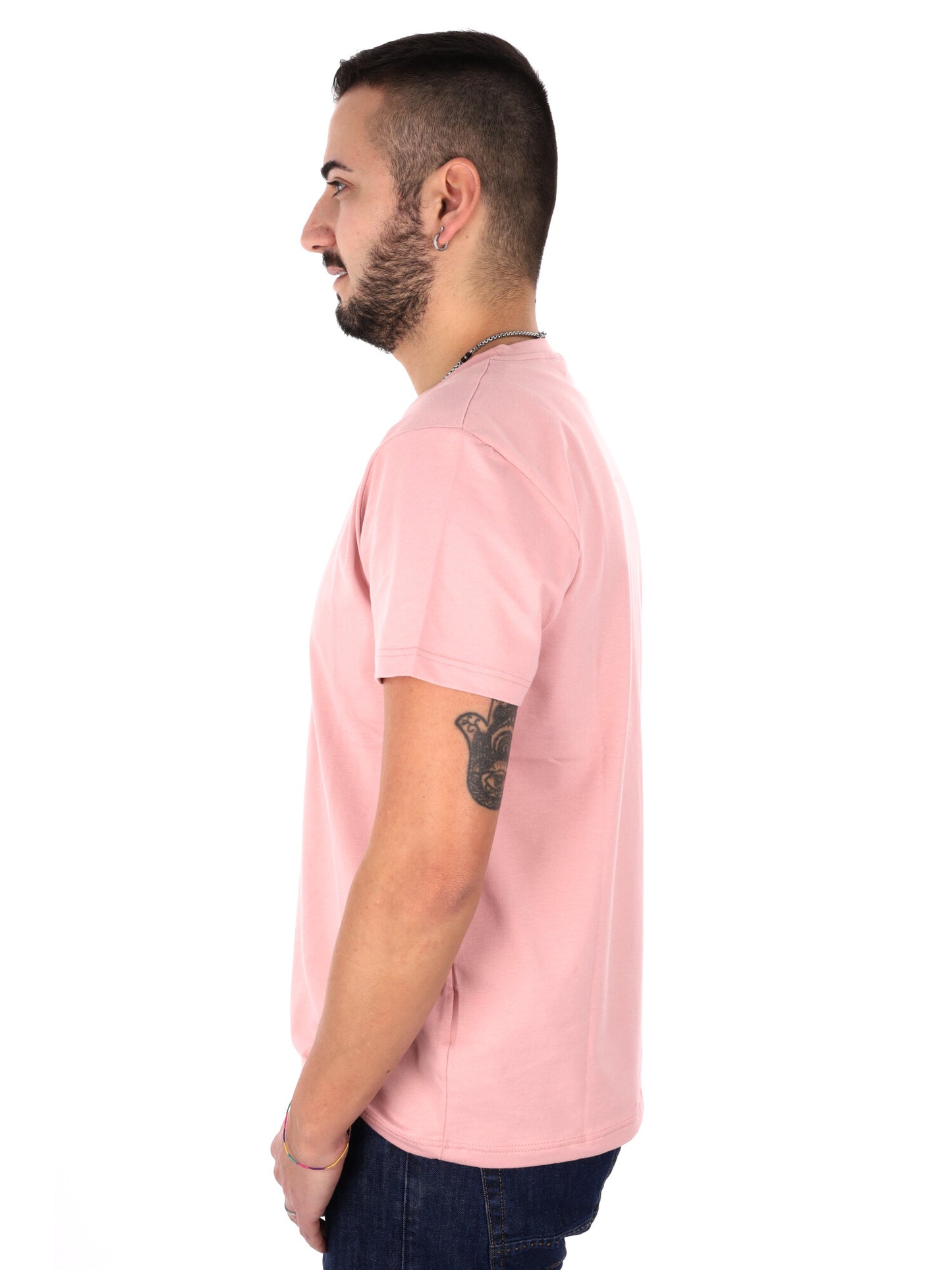 T-shirt rosa Prati da uomo, casual e versatile per la primavera-estate