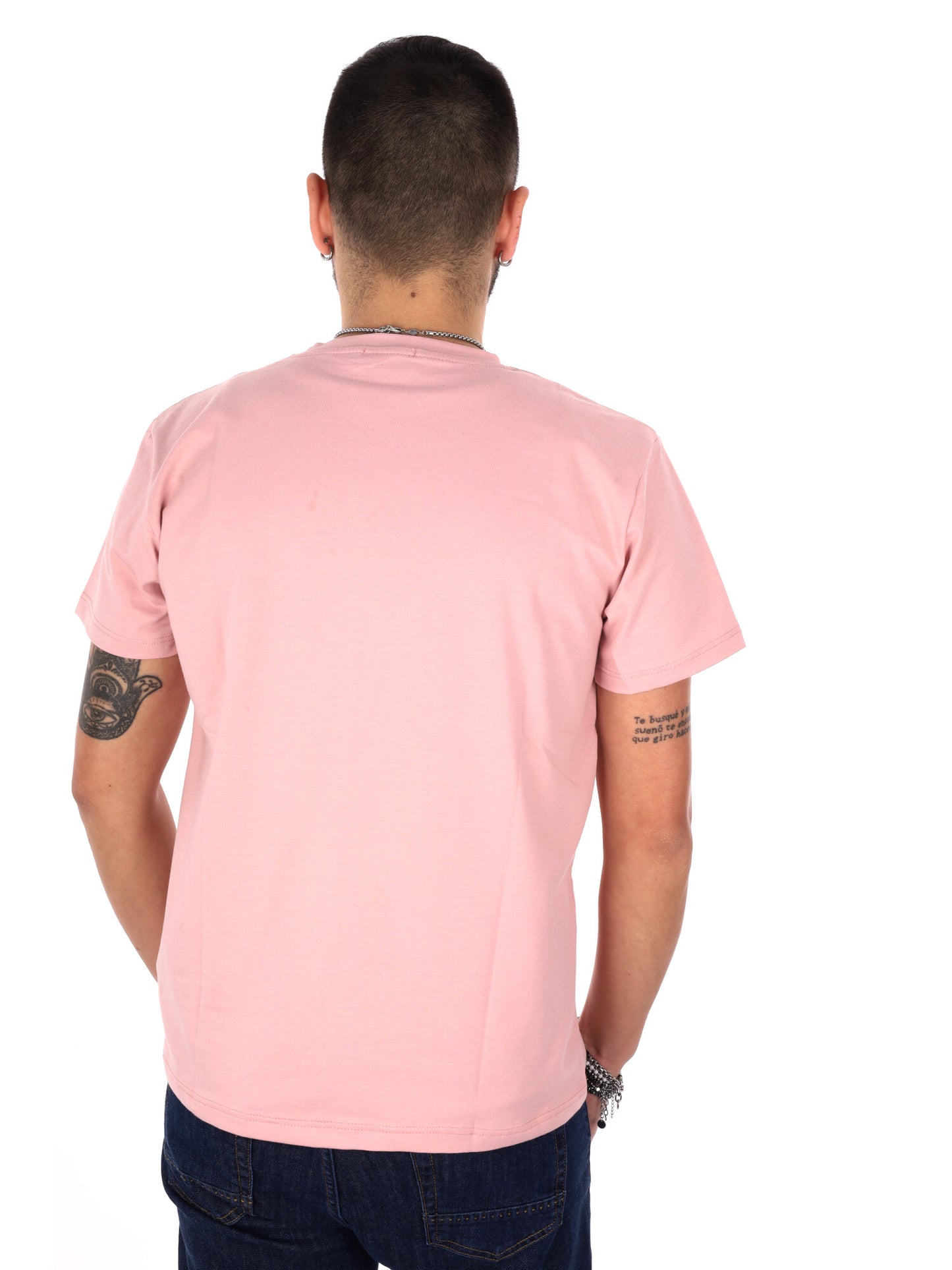 T-shirt rosa Prati da uomo, casual e versatile per la primavera-estate