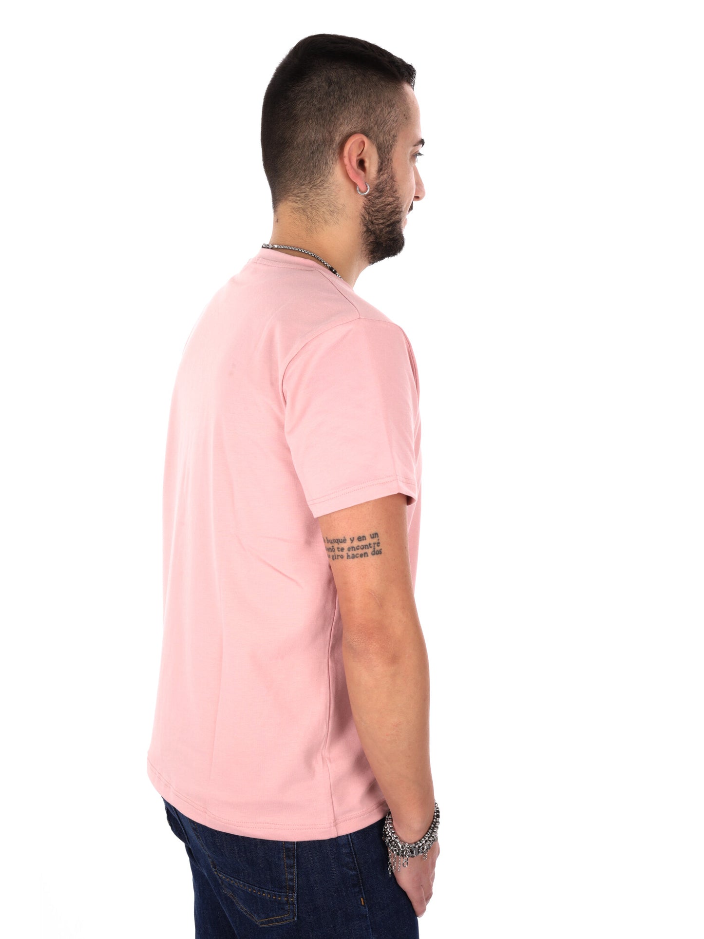 T-shirt rosa Prati da uomo, casual e versatile per la primavera-estate