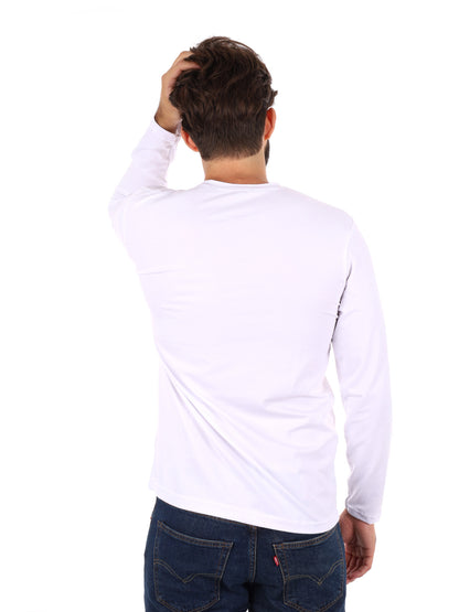 MAGLIA A MANICHE LUNGHE FB DA UOMO BIANCO