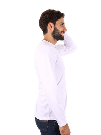 MAGLIA A MANICHE LUNGHE FB DA UOMO BIANCO