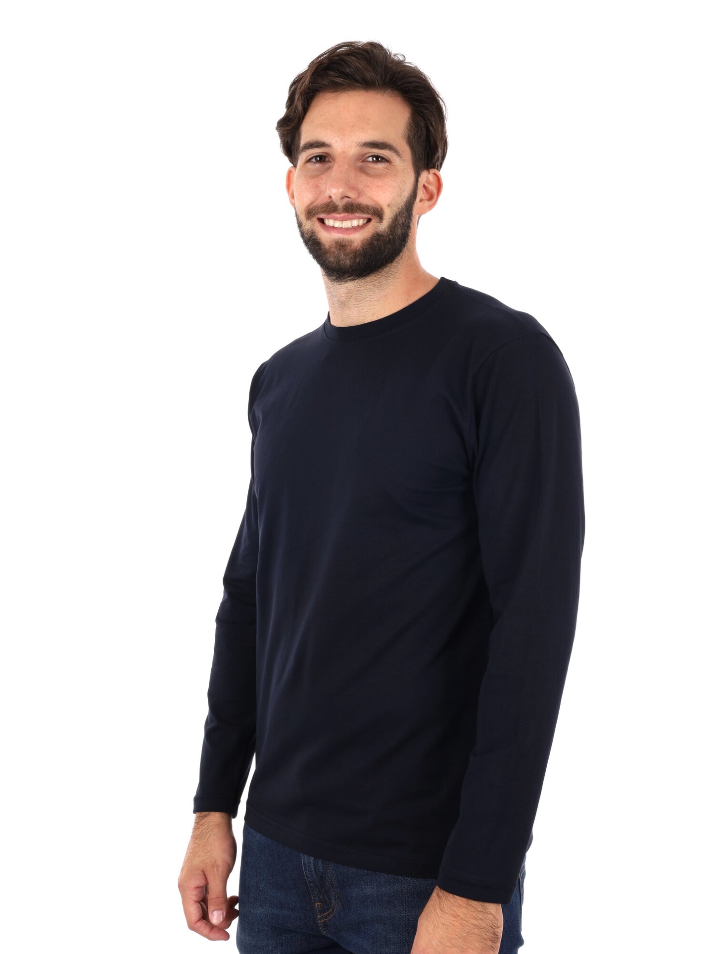 MAGLIA A MANICHE LUNGHE FB DA UOMO BLU