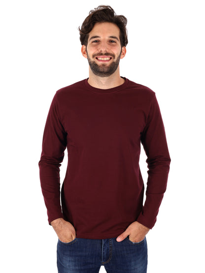 Fb t-shirt ml da uomo bordeaux