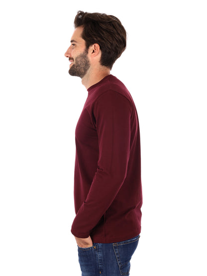 MAGLIA A MANICHE LUNGHE FB DA UOMO BORDEAUX