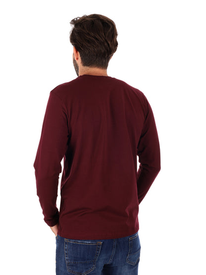 MAGLIA A MANICHE LUNGHE FB DA UOMO BORDEAUX