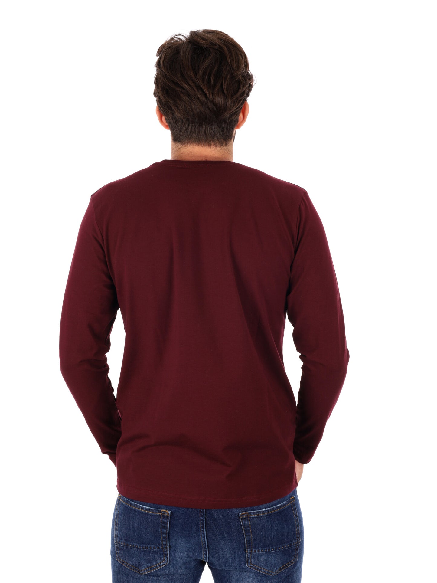 MAGLIA A MANICHE LUNGHE FB DA UOMO BORDEAUX