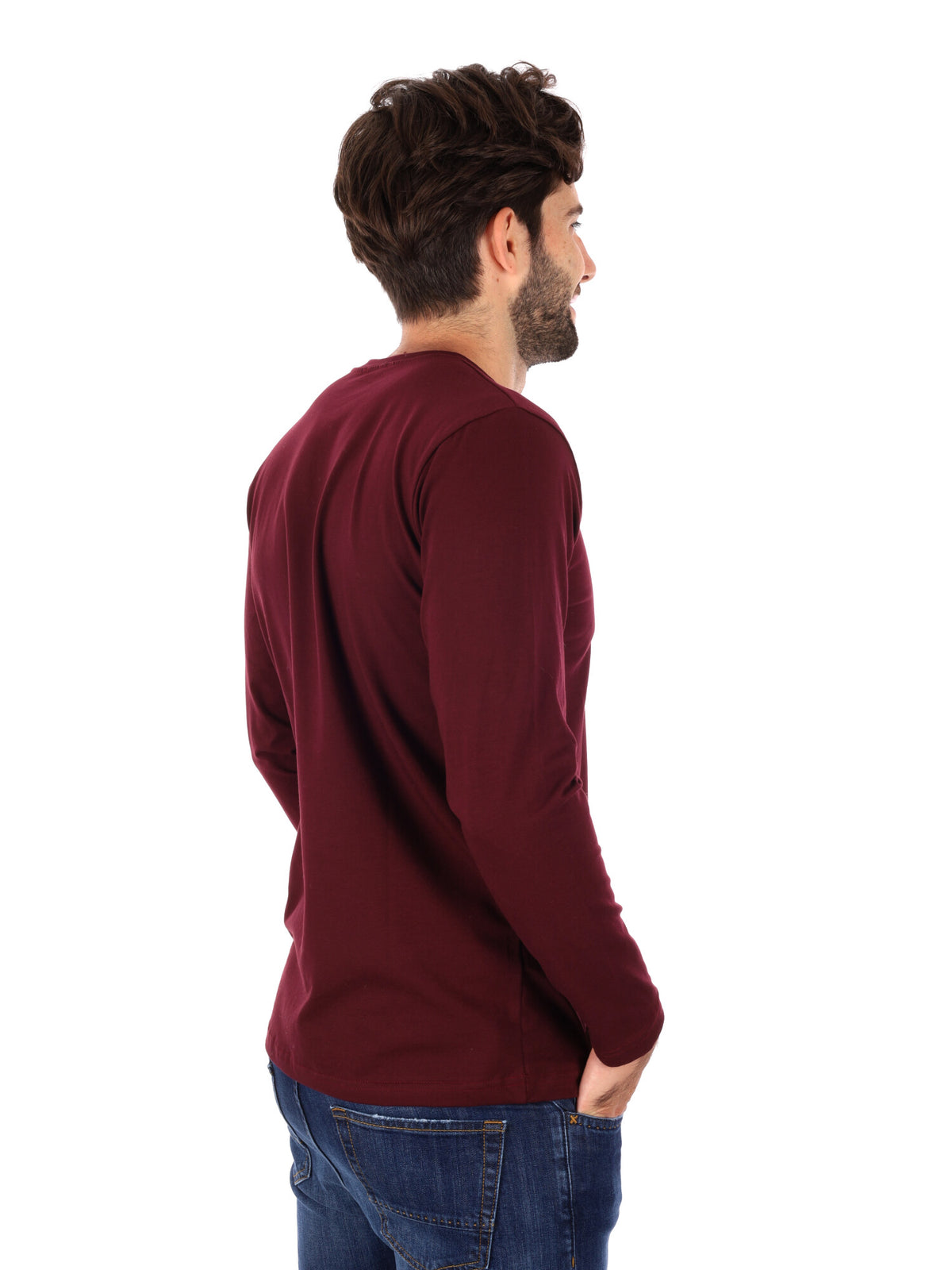 Fb t-shirt ml da uomo bordeaux