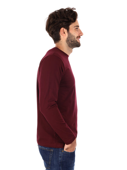 MAGLIA A MANICHE LUNGHE FB DA UOMO BORDEAUX