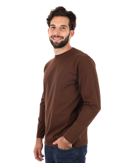 MAGLIA A MANICHE LUNGHE FB DA UOMO MARRONE