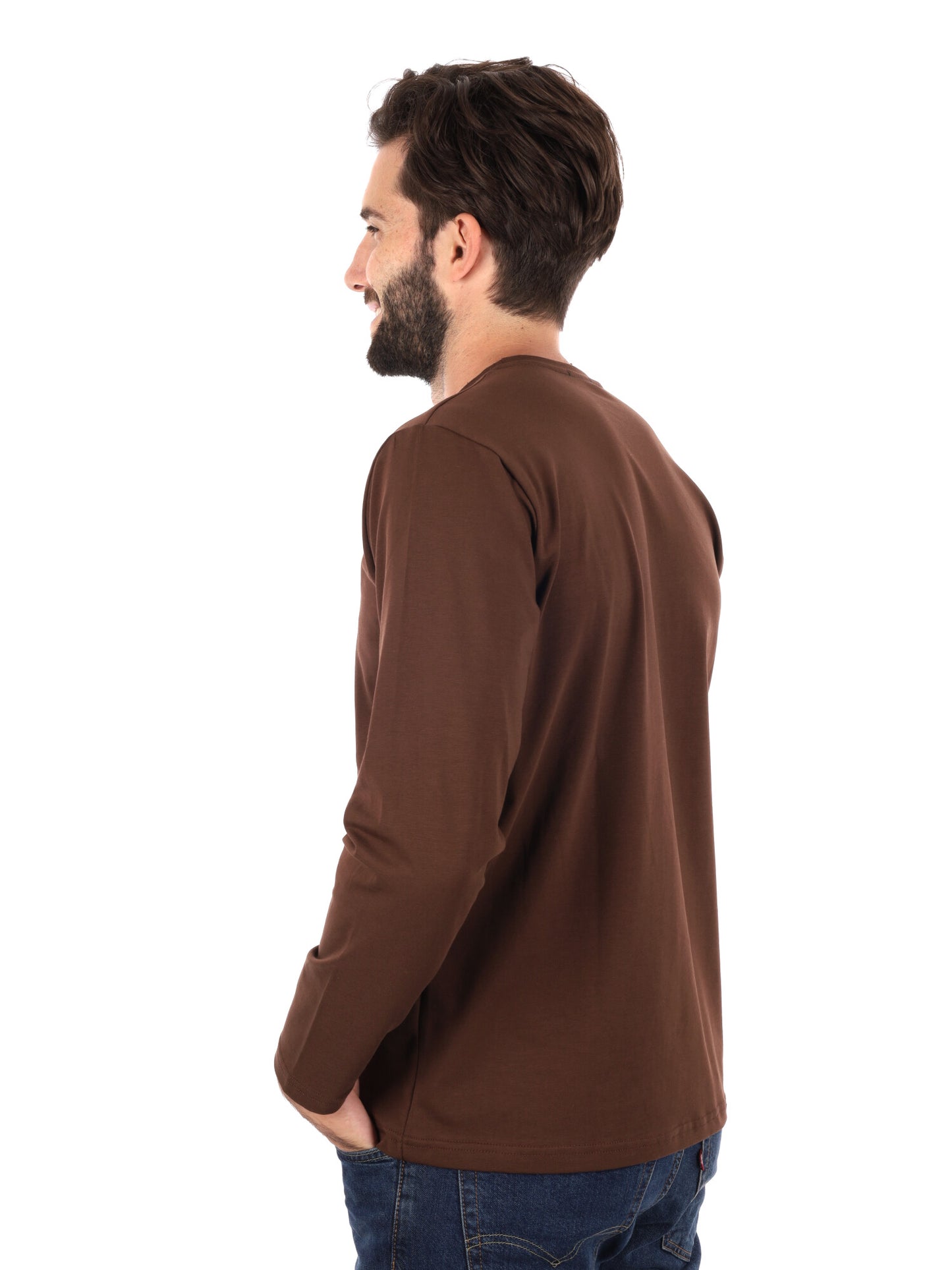 MAGLIA A MANICHE LUNGHE FB DA UOMO MARRONE