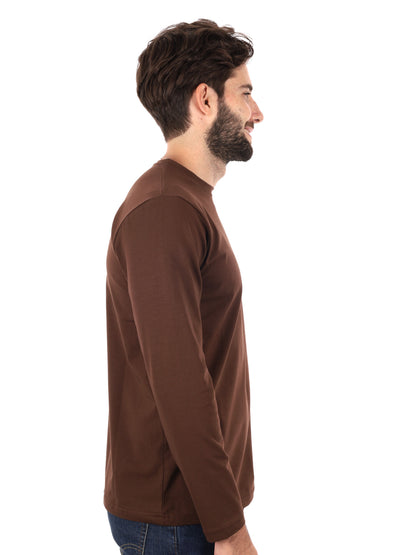 MAGLIA A MANICHE LUNGHE FB DA UOMO MARRONE