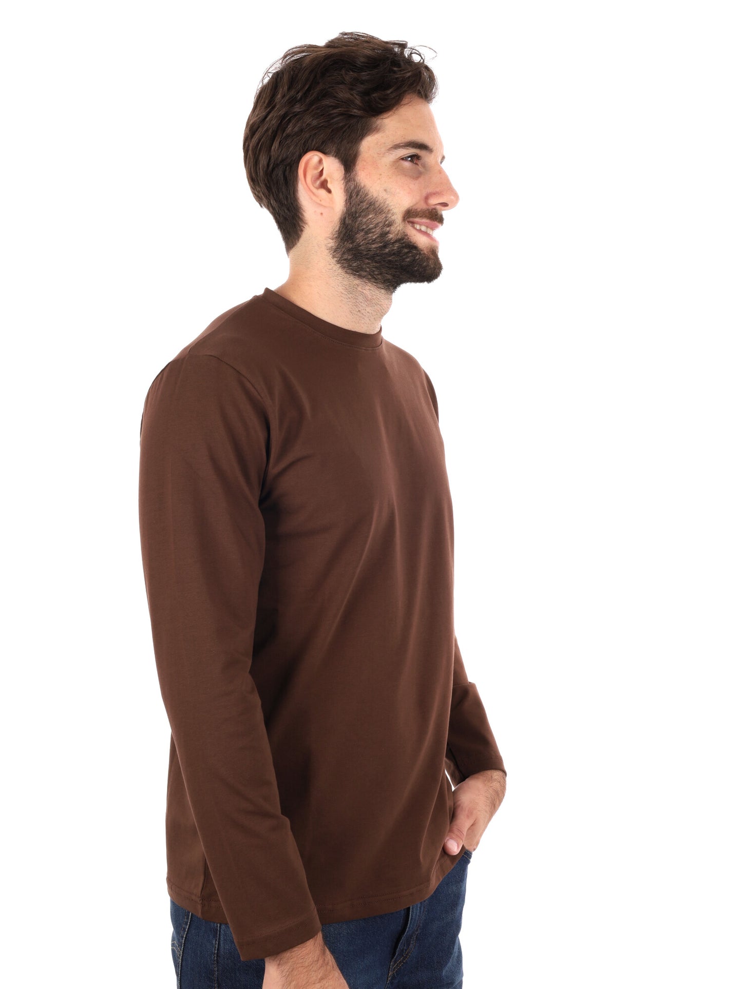 MAGLIA A MANICHE LUNGHE FB DA UOMO MARRONE