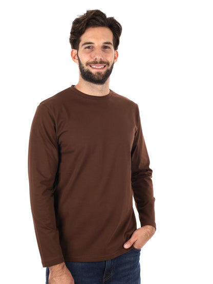 MAGLIA A MANICHE LUNGHE FB DA UOMO MARRONE