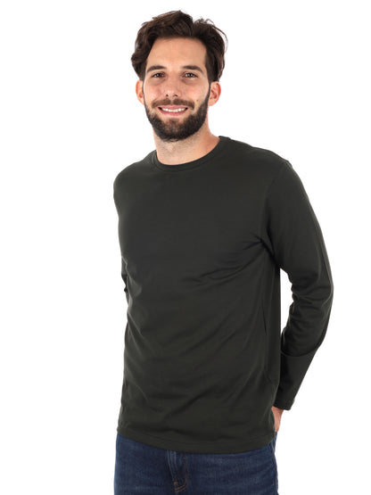 MAGLIA A MANICHE LUNGHE FB DA UOMO VERDE MILITARE