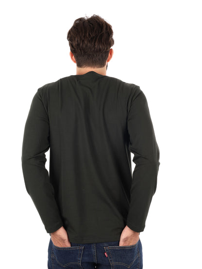 MAGLIA A MANICHE LUNGHE FB DA UOMO VERDE MILITARE