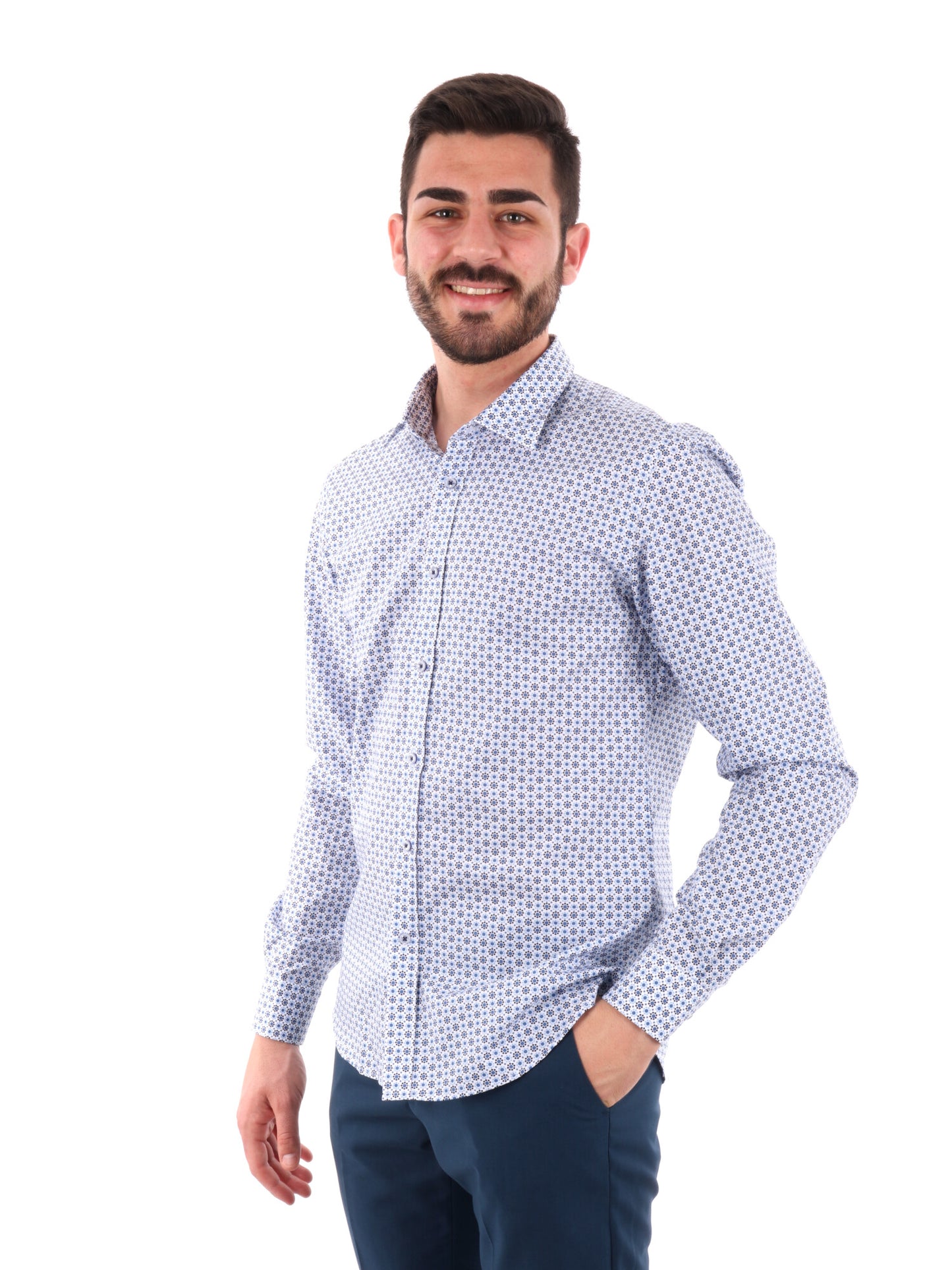 F.B. CAMICIA FANTASI - BLU