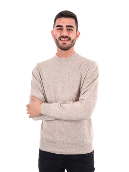 MAGLIA REFLEX GIROCOLLO FB DA UOMO BEIGE