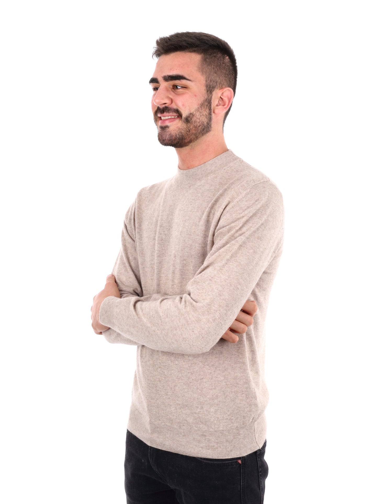 MAGLIA REFLEX GIROCOLLO FB DA UOMO BEIGE