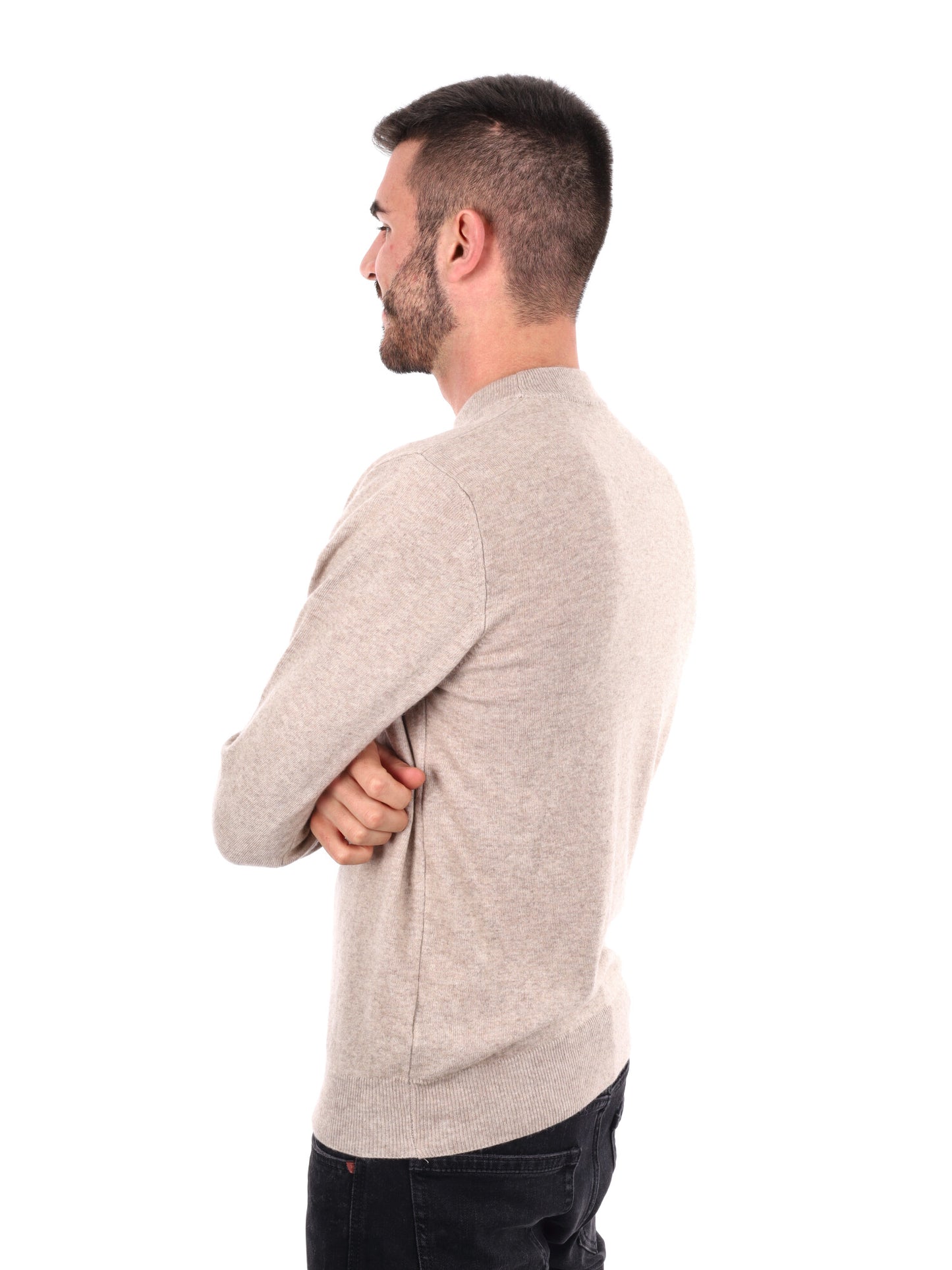 MAGLIA REFLEX GIROCOLLO FB DA UOMO BEIGE