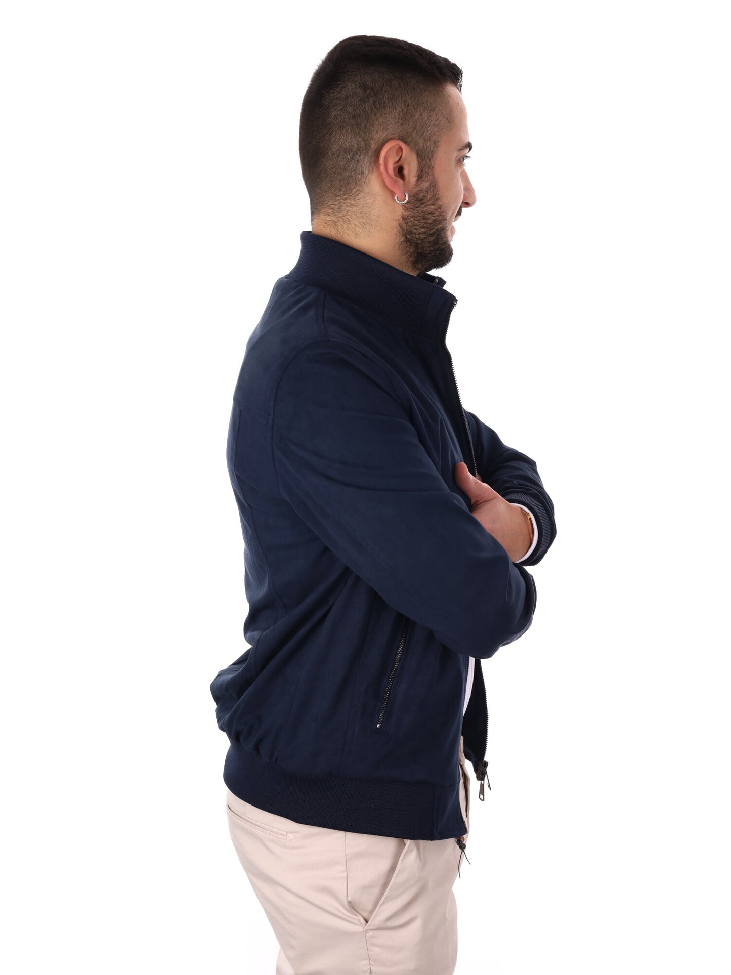 Giubbotto Renna blu uomo FB, versatile e casual per la primavera