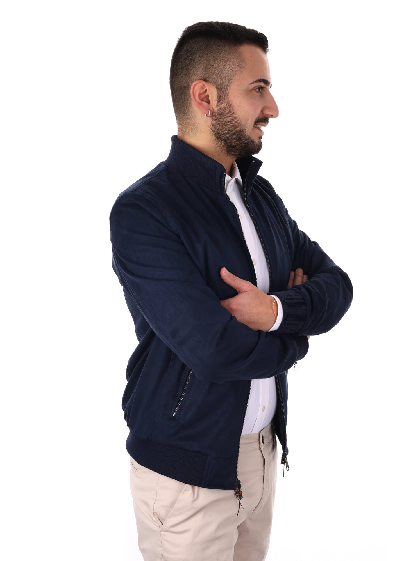 Giubbotto Renna blu uomo FB, versatile e casual per la primavera