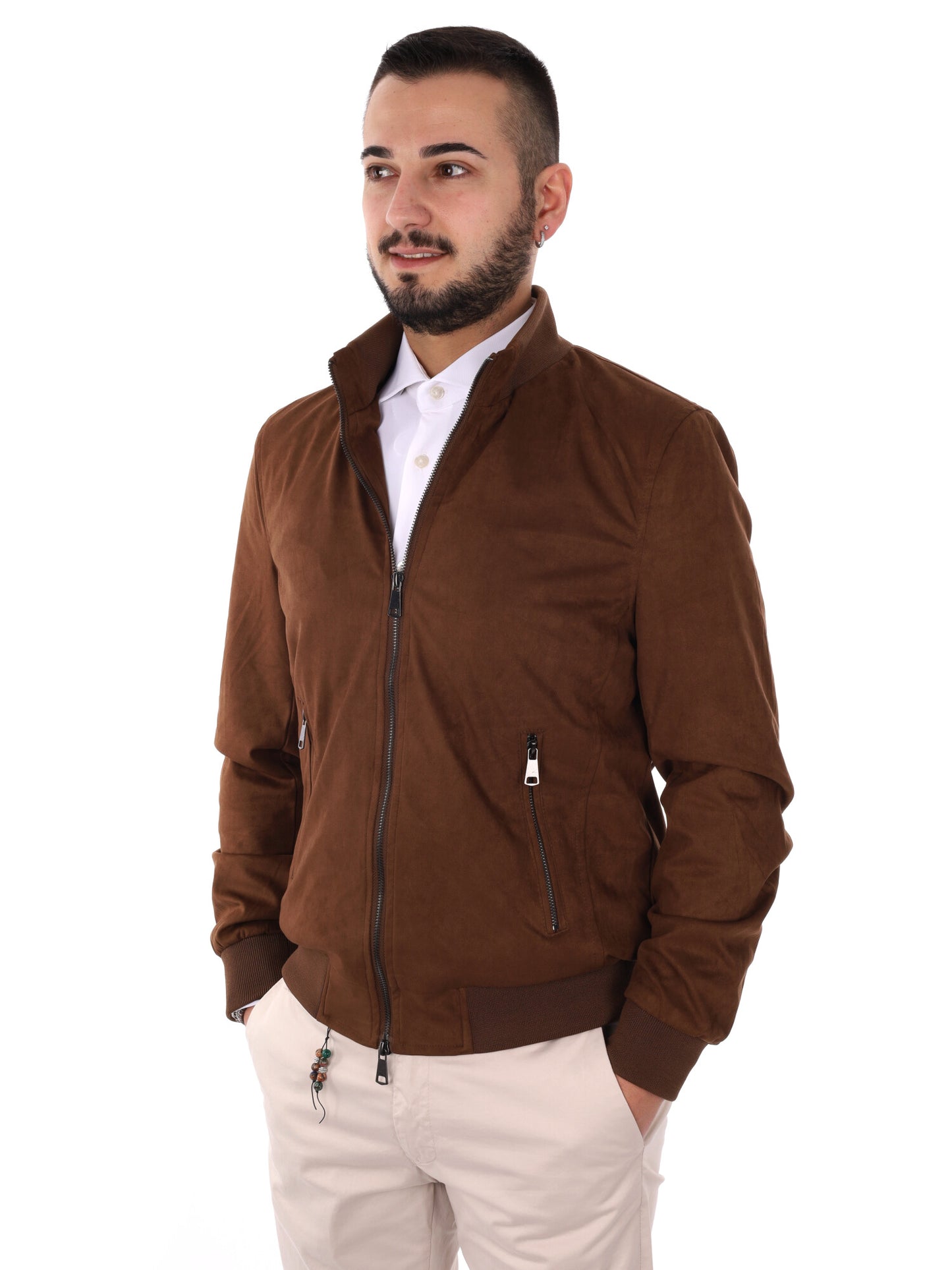 Giubbotto Renna in marrone da uomo per primavera casual