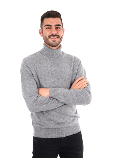 MAGLIA CON COLLO DOLCEVITA FB DA UOMO GRIGIO