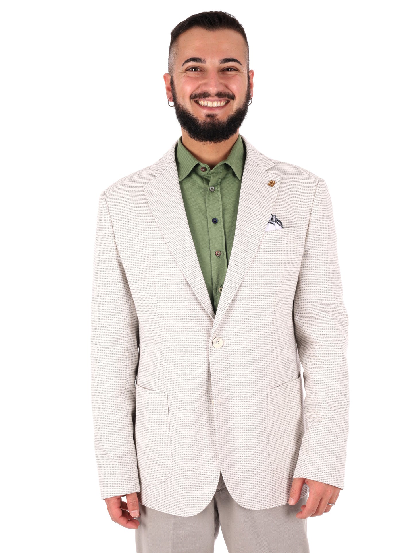 Giacca da uomo FB elegante in cotone marrone per primavera estate