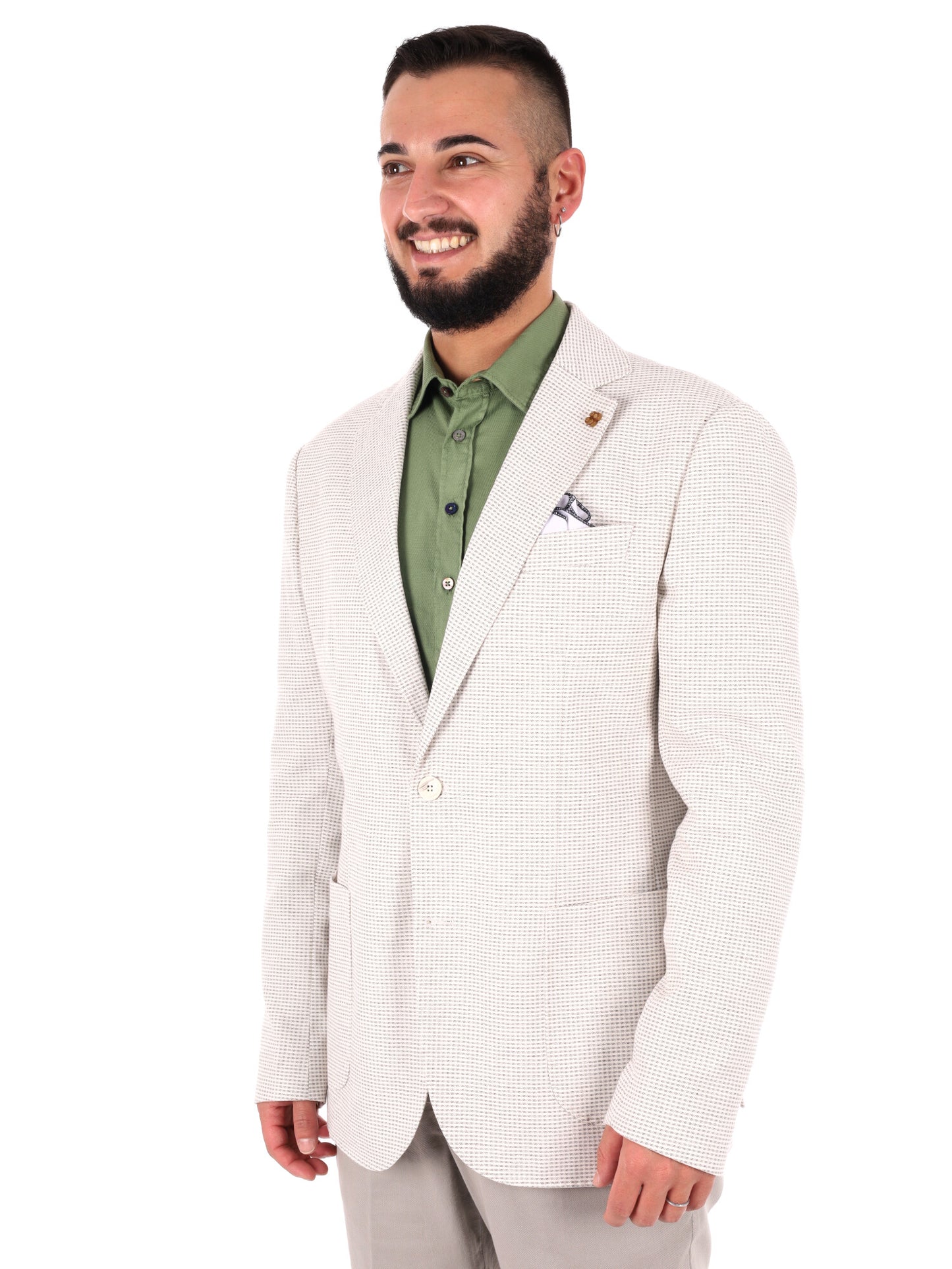 Giacca da uomo FB elegante in cotone marrone per primavera estate