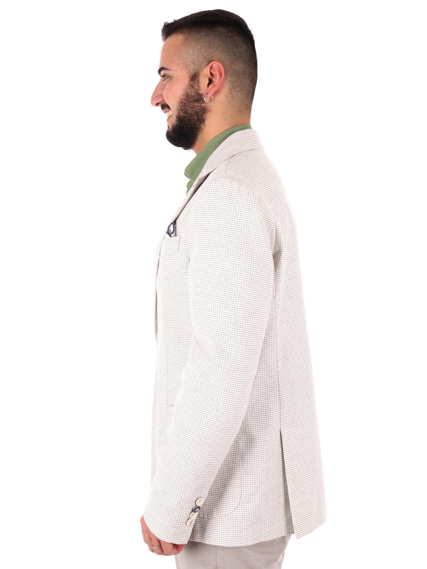 Giacca da uomo FB elegante in cotone marrone per primavera estate