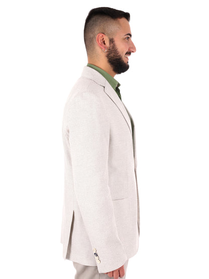 Giacca da uomo FB elegante in cotone marrone per primavera estate