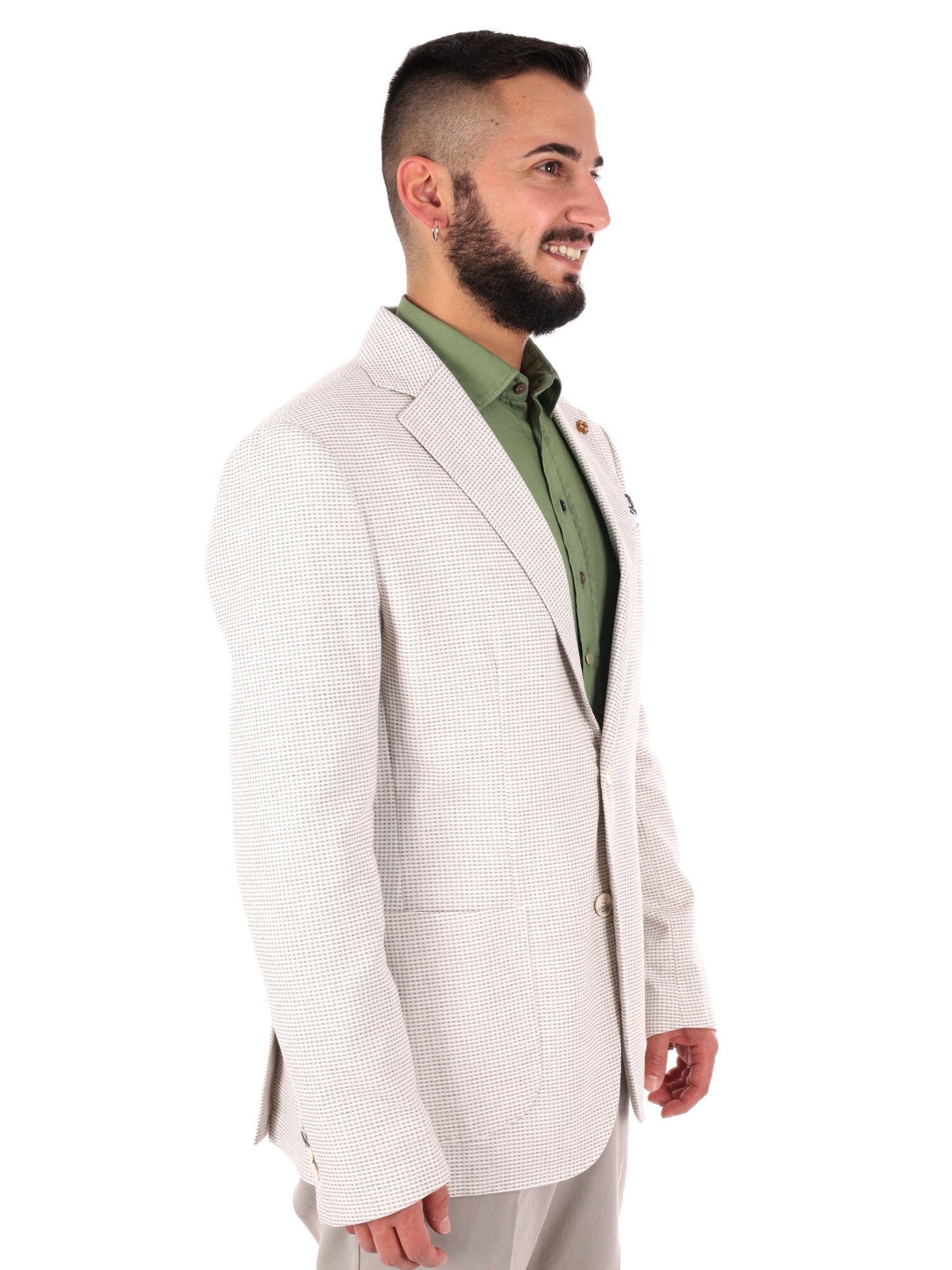 Giacca da uomo FB elegante in cotone marrone per primavera estate