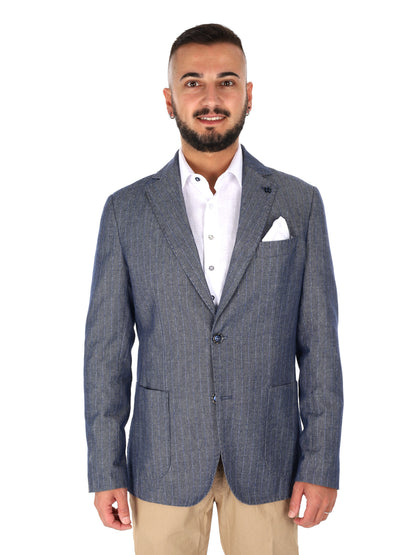 Giacca in denim FB da uomo per primavera-estate eleganza casual